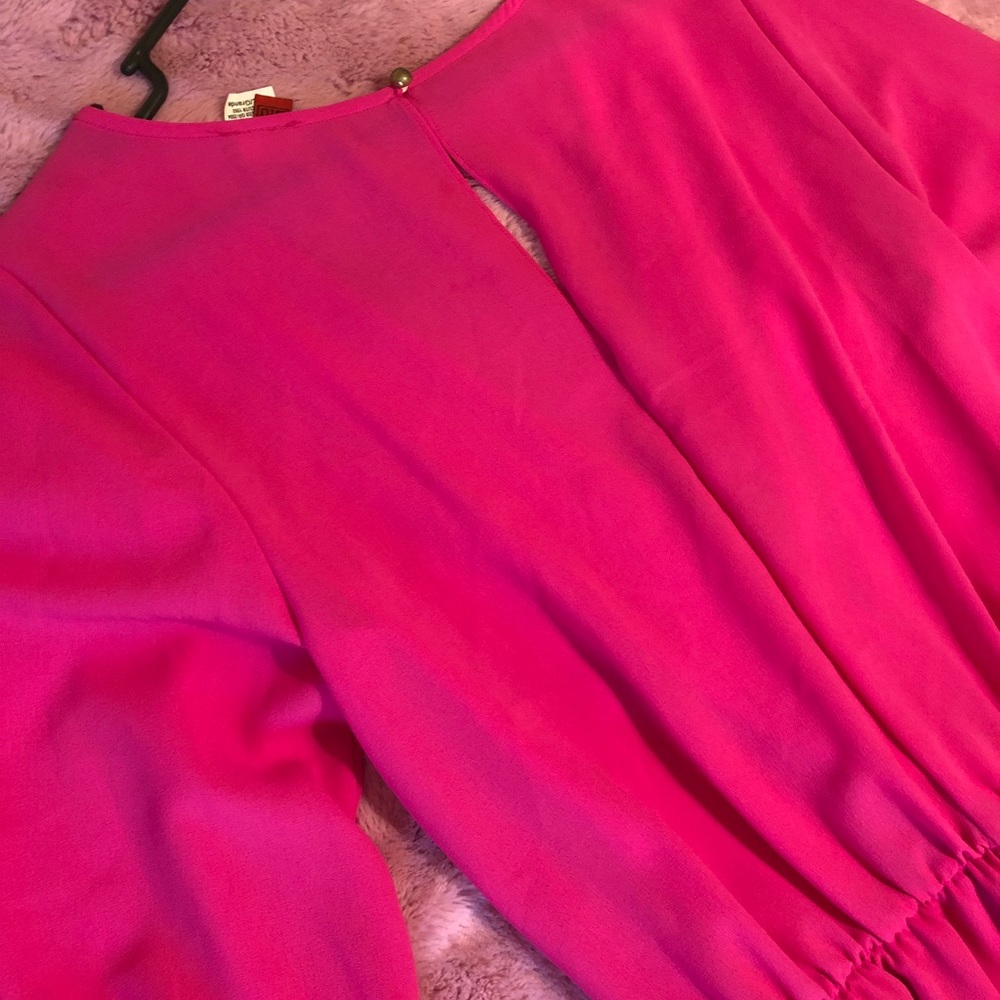 Beautiful Hot Pink Long Sleeved Romper - Picture 7 of 8